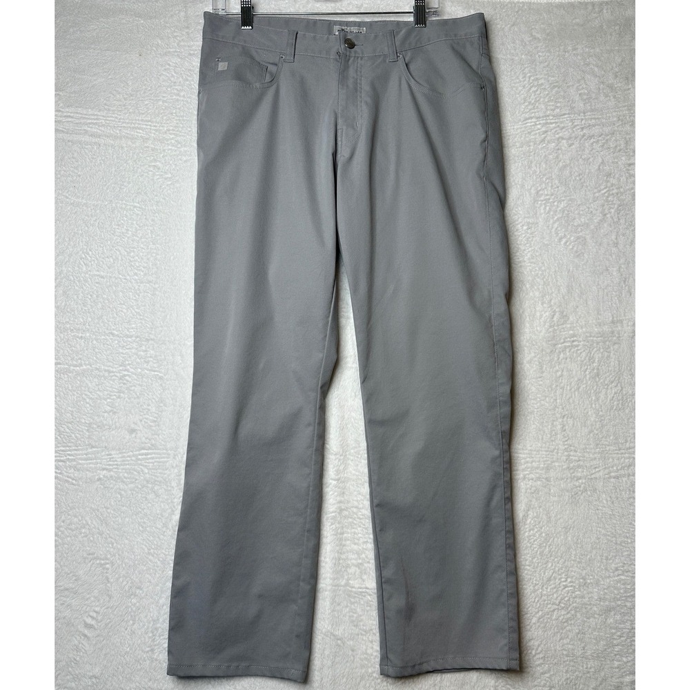 Peter Millar Crown Sport Grey Performance Five Pocket Golf Pants Mens 33x30